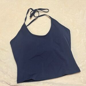 HALTER TIE GYM TOP NAVY